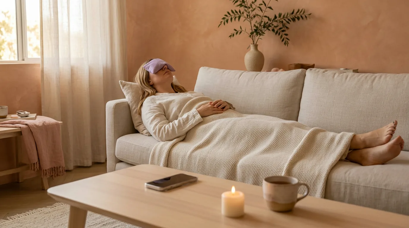 Distans-Reiki: du vilar hemma under en filt, telefonen på ljudlöst